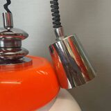 Mid Century Modern orange pull down  lamp