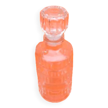 Cylindrical bottle "lever" transparent glass 1970