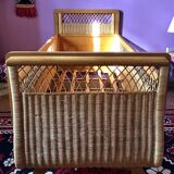 Lit bébé enfant rotin