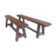 Pair of old benches in chene