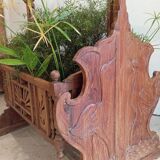 Solid teak carved swing cradle