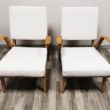 Mid-century wool boucle armchairs