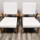 Mid-century wool boucle armchairs