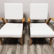 Mid-century wool boucle armchairs