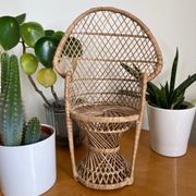 Porte-plante Emmanuelle en rotin vintage