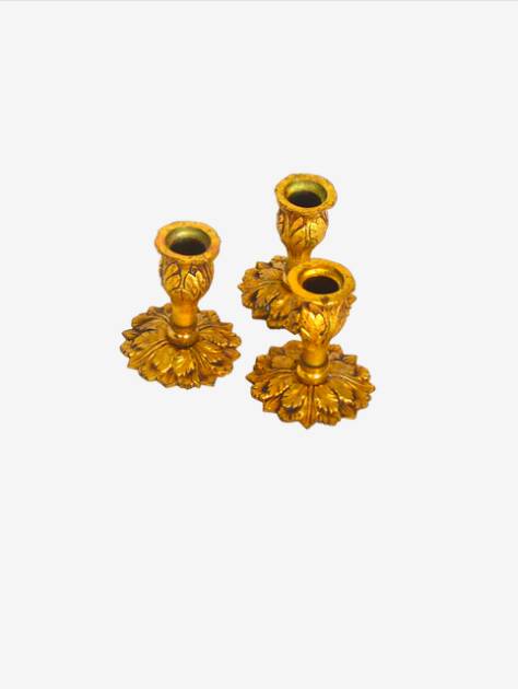 Trio de bougeoirs en bronze