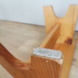 Vintage Hand-Painted Wooden Footstool: Yugoslavian Folk Art Decor