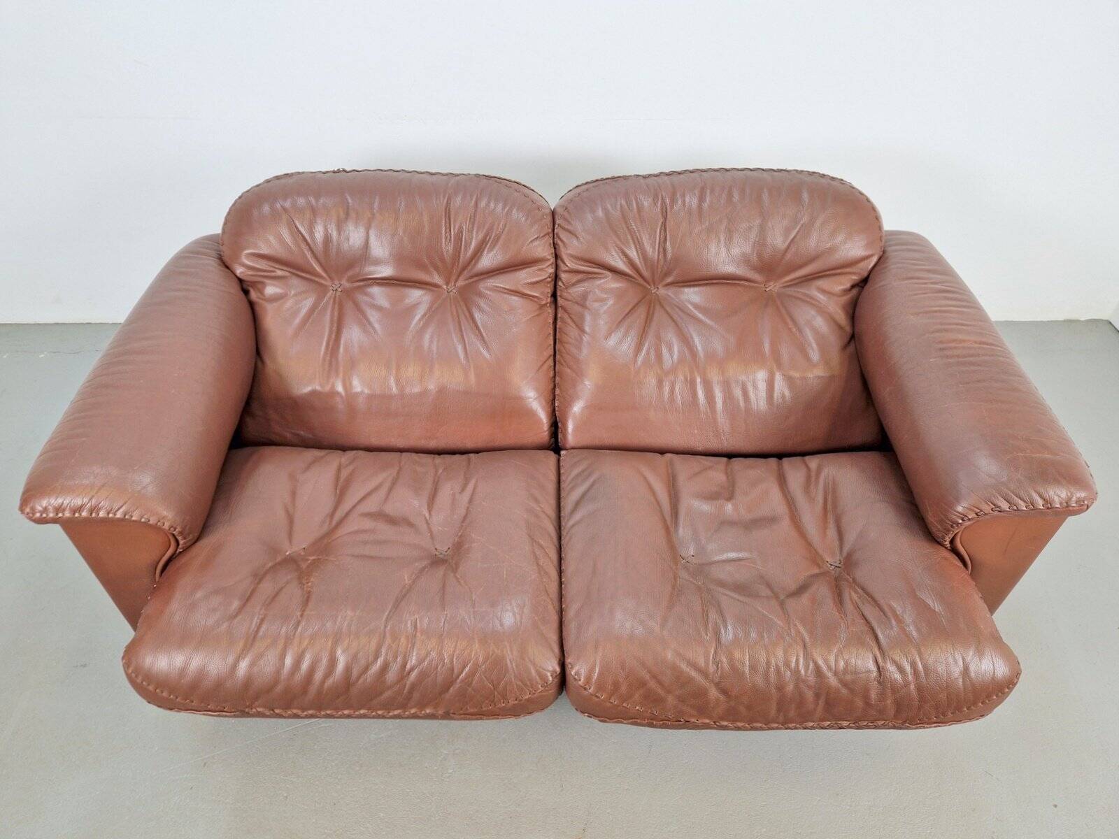 DS101 Two-Seater Sofa in Leather from de Sede, 1970s