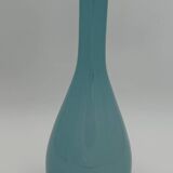 Vase bouteille verre doublé bleu