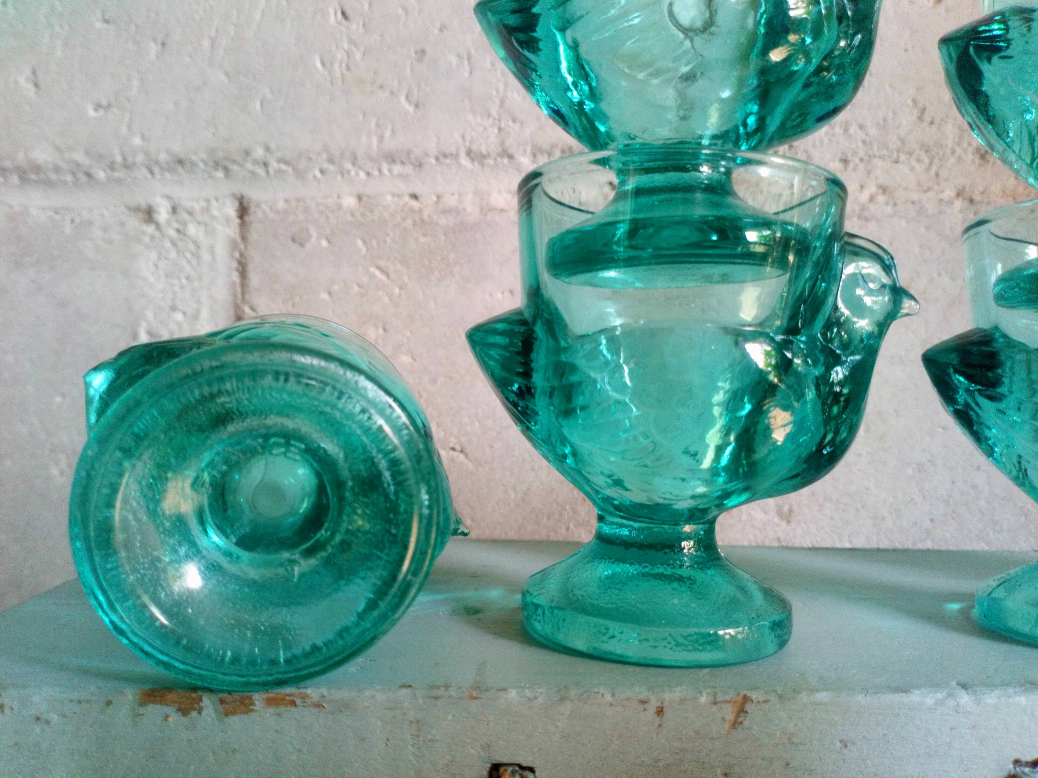 Six colourful glass pods