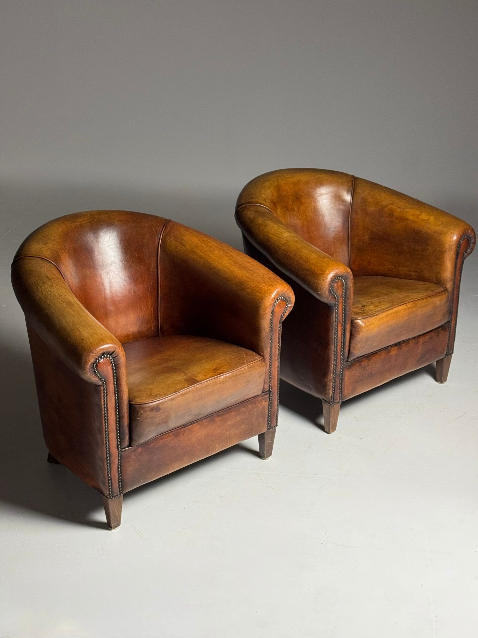 Fauteuil club en peau de mouton 2x classique