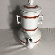 Théière Pillivuyt et 4 tasses céramique vintage