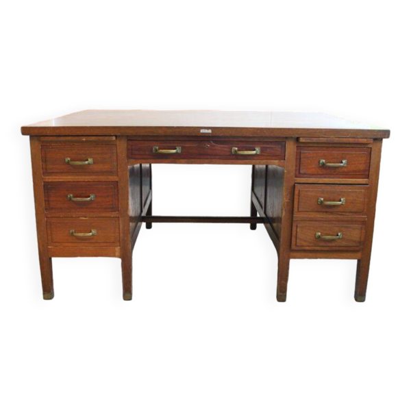Bureau double en acajou, style Louis XV, début XXème.