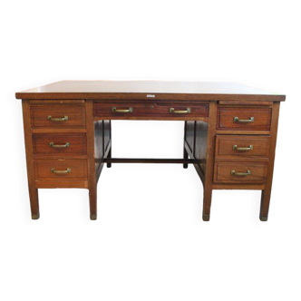 Double mahogany desk, Louis XV style, early 20th century.