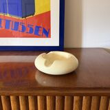 Cendrier en céramique crème Space Age, Sicart Italie années 1970