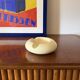Space age cream ceramic ashtray, Sicart Italy 1970s