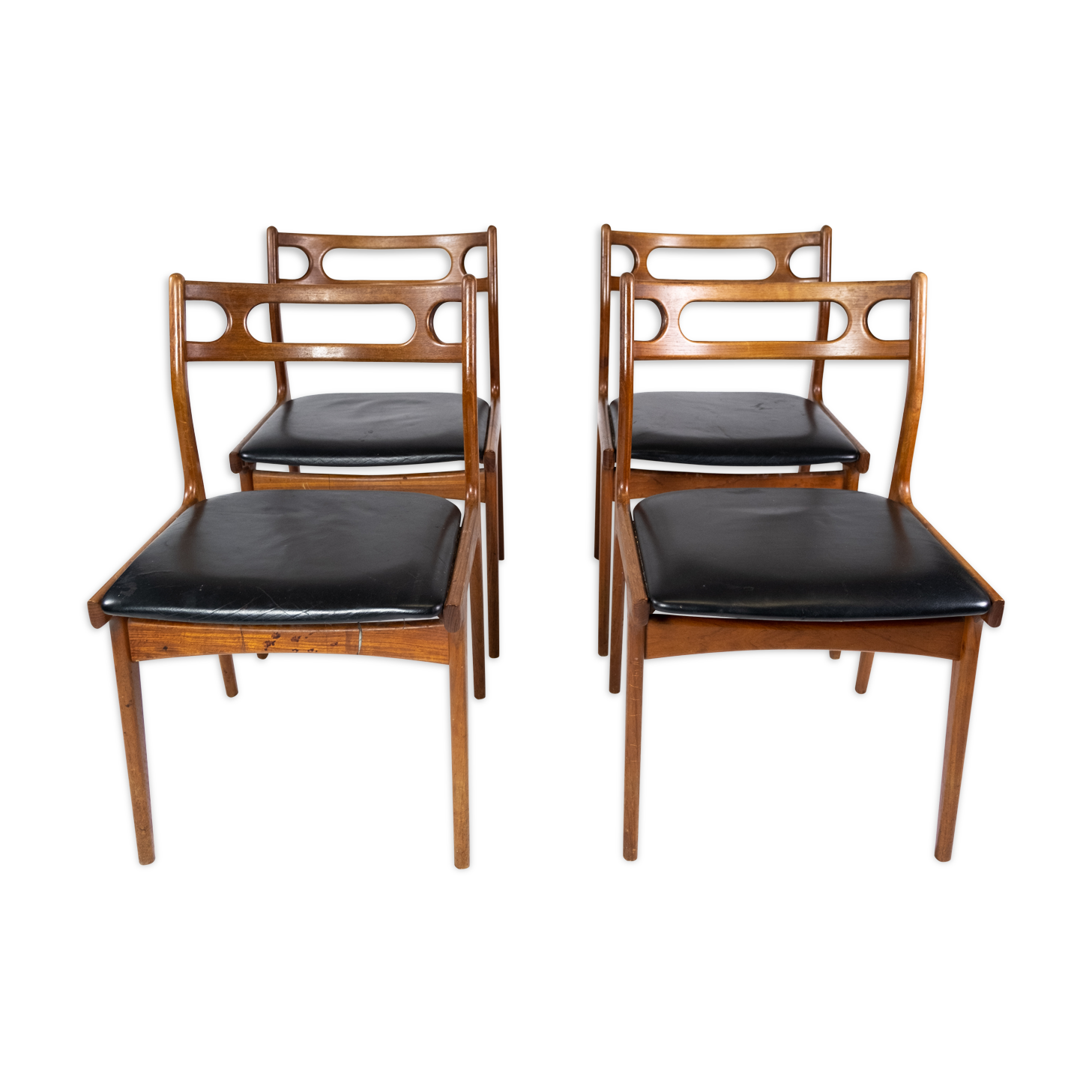 A set of four dining room chairs of teak of danish design, 1960s