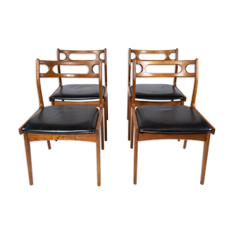 A set of four dining room chairs of teak of danish design, 1960s