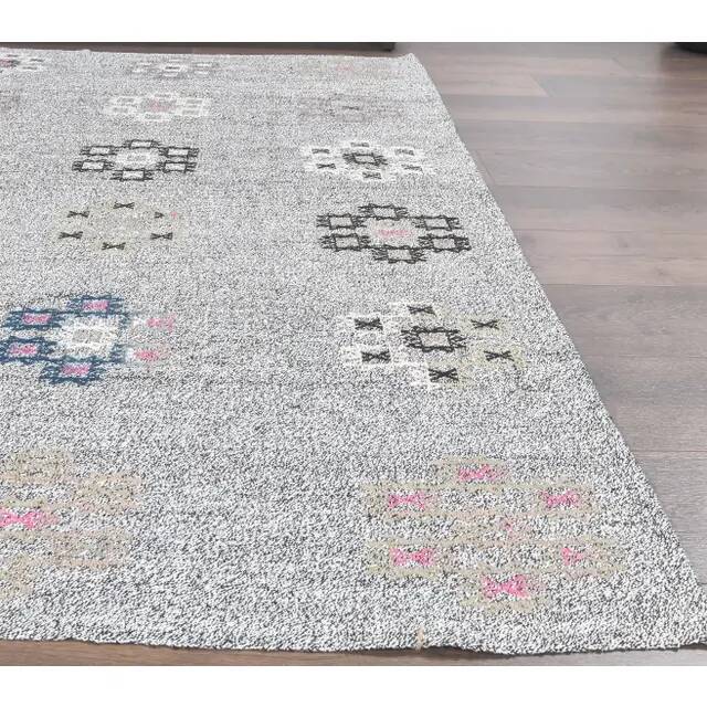 Vintage Kilim Turkish Hand-Knotted Colorful Rug 191x248
