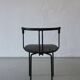 4 postmodern black leather armchairs from Cidue, Italy, 1990s