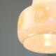 Lampe à suspension italienne en opaline et laiton du milieu du siècle