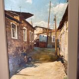 Portrait of child playing in a street