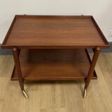 Teak rolling trolley