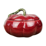 Large pot in ceramic slurry red tomato