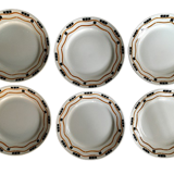 Set of 6 Vintage Flat Plates "Badonviller - Yvonne model"