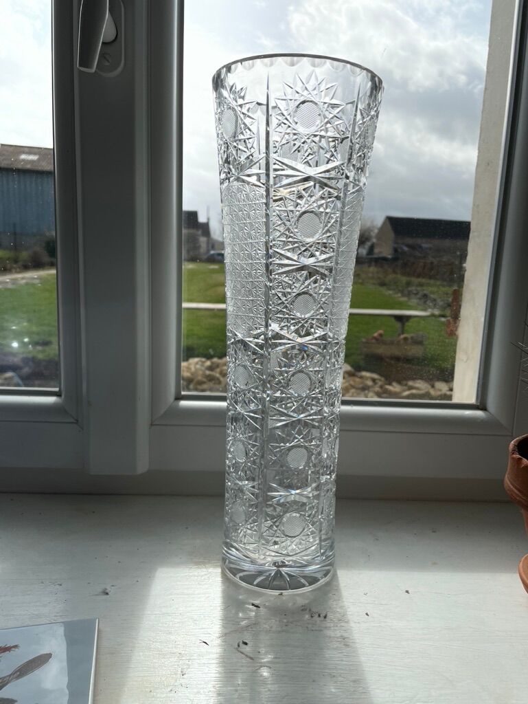 Carved crystal vase - Mid-twentieth century