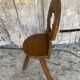 Vintage Brutalist Handmade Tripod Solid Wood Chair