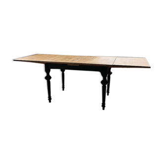 Table antique ferme chêne avec rallonges 218 cm