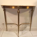 Baroque console old midcentury marble and gold metal