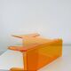 Porte-revues chien en plexiglas orange, vintage