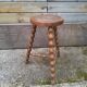 Vintage turned wooden harness or stool from the 1950s