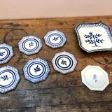 Glass underside and ceramic ramekin Gien France 60s