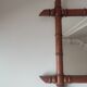 Vintage bamboo wood mirror