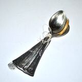 Set of 6 small ART DECO spoons in silver metal - 5 mocha spoons and 1 jam spoon