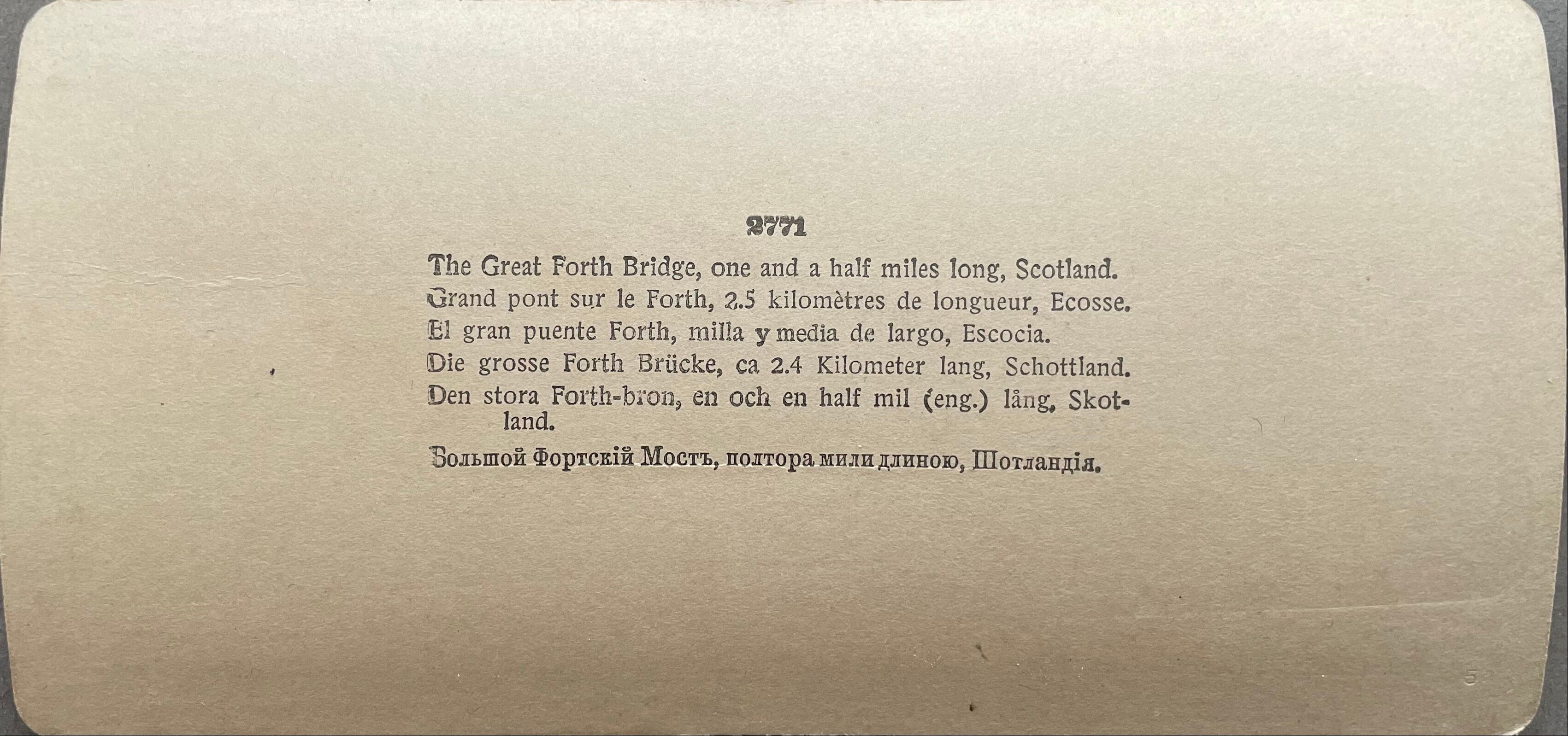 Old photography stereo, stereograph, luxury albumine 1903 Great Bridge Scotland