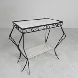 Vintage sculptural steel, (Mategot style) side table, 1950s