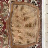 Tabouret bas ou repose pied de style Louis XV en cannage