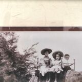 Old photo in worked wooden frame The Bombay Company