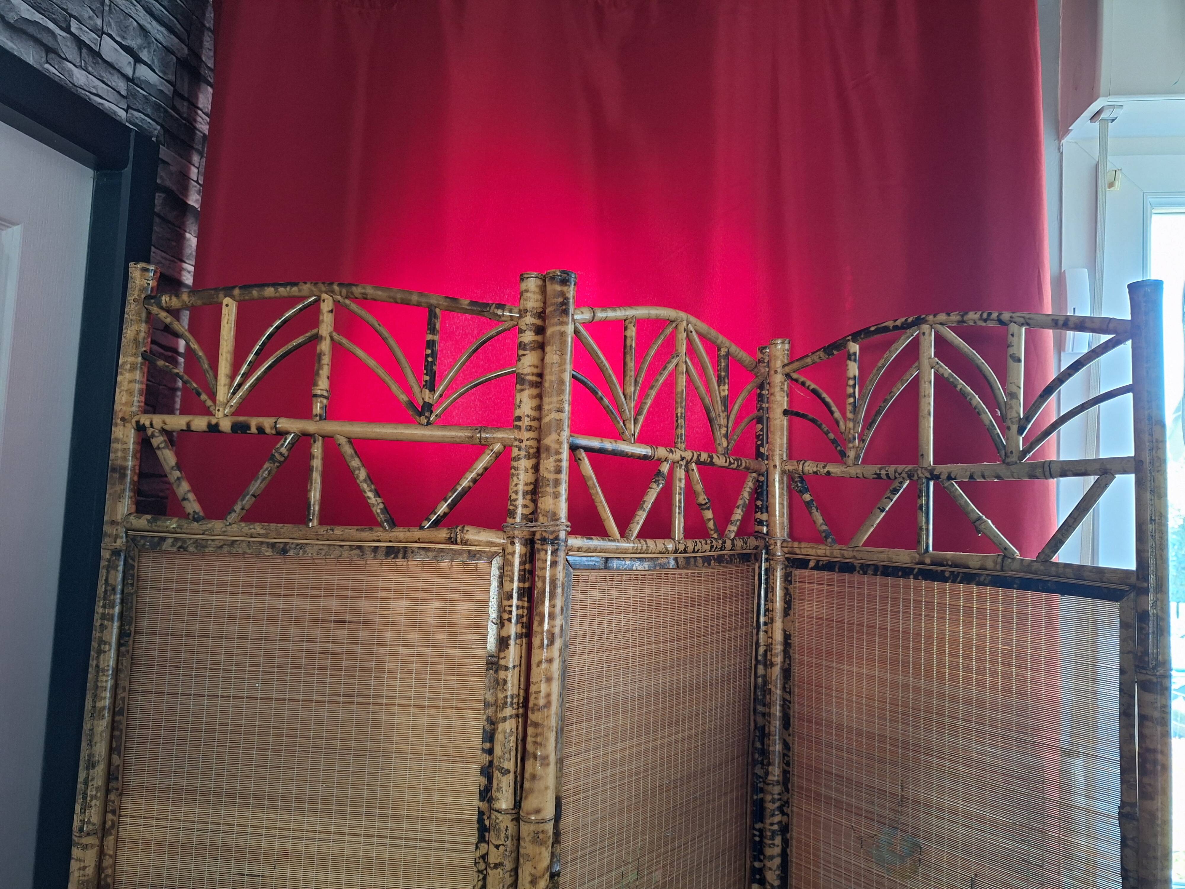 Paravent en bambou decor asiatique