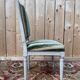 Set of 6 Louis XVI style chairs – Painted wood & striped velvet