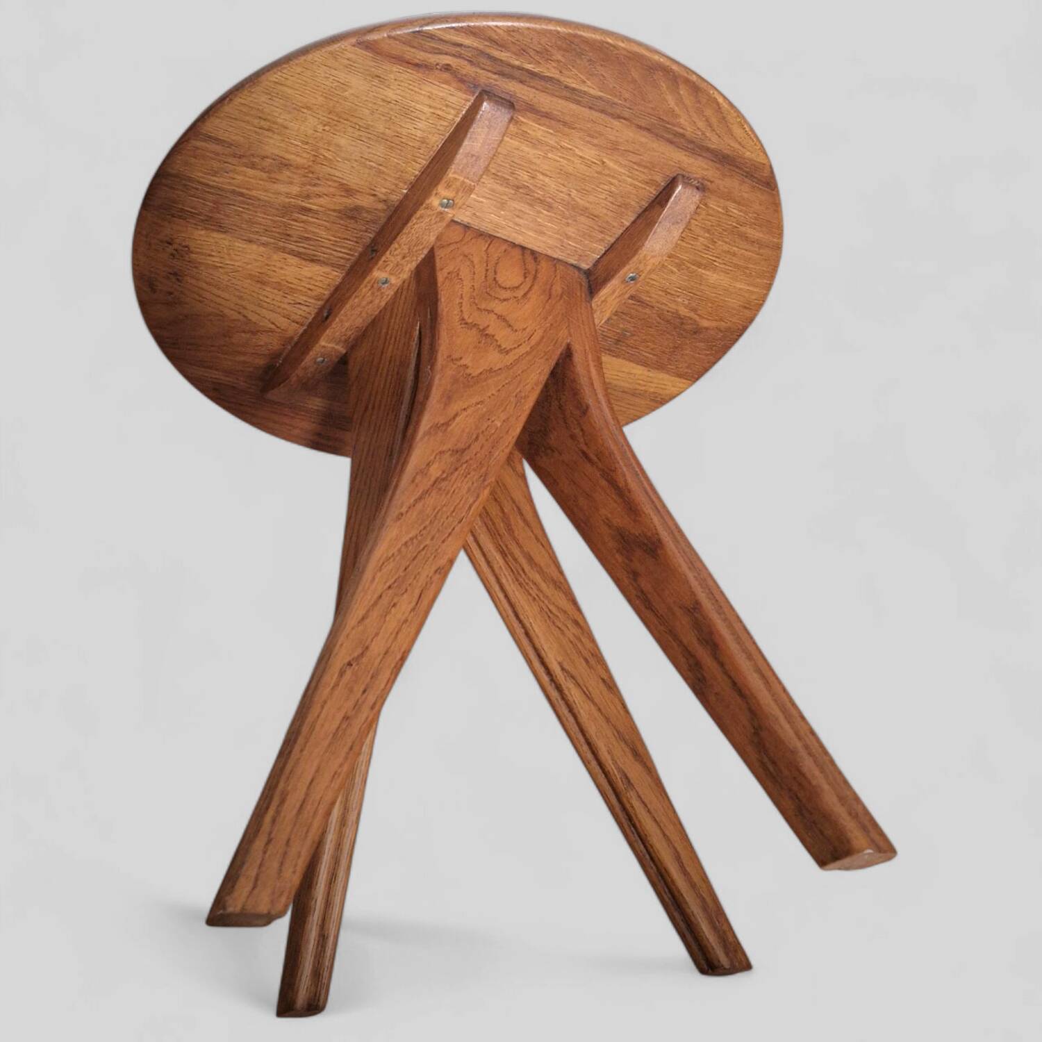 Solid oak side table – Scandinavian design from the 1950s