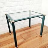 Side table end of sofa in vintage green metal