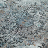 Hand-knotted carved anatolian 1980s 200 cm x 320 cm grey carpet