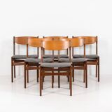 Ensemble de 6 belles chaises de salle à manger par Erik Buch (Danemark, années 1960).