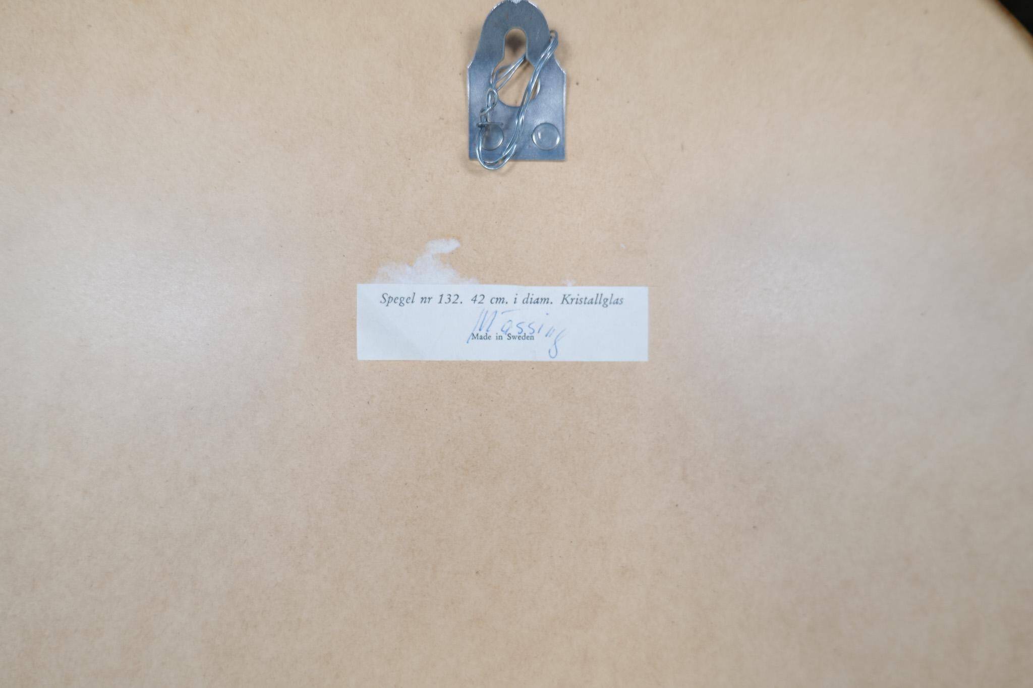 Modern brass mirror from the mid-century by Glasmäster in Markaryd, Sweden, 1960s.