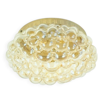Large Mid-Century Amber Bubble Glass Ceiling Light by Helena Tynell, 1960s